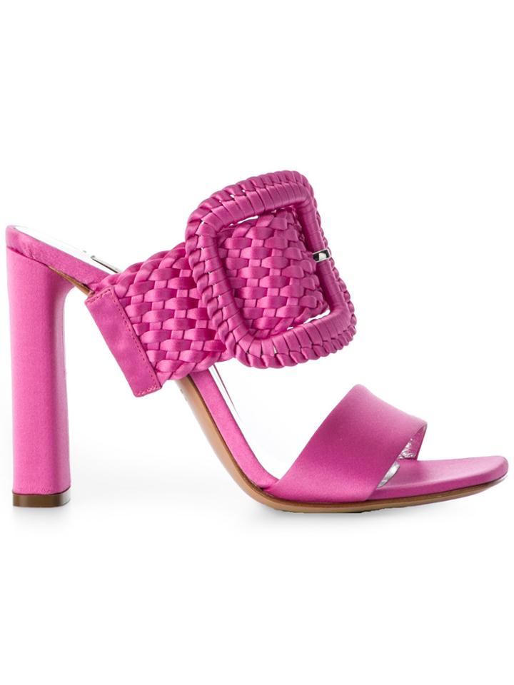 Casadei Braided Buckle Mules - Pink & Purple
