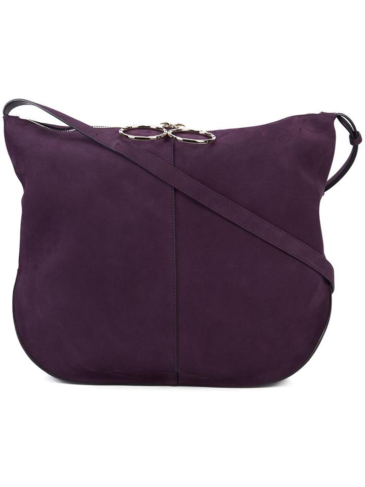 Nina Ricci - Adjustable Strap Shoulder Bag - Women - Suede - One Size, Women's, Pink/purple, Suede