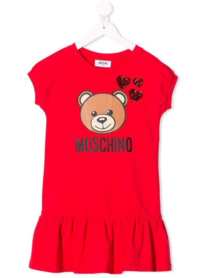 Moschino Kids Teen Teddy Love T-shirt Dress - Red