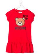 Moschino Kids Teen Teddy Love T-shirt Dress - Red