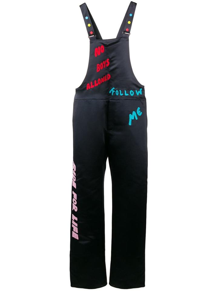 Mira Mikati Embroidery Satin Dungarees - Blue