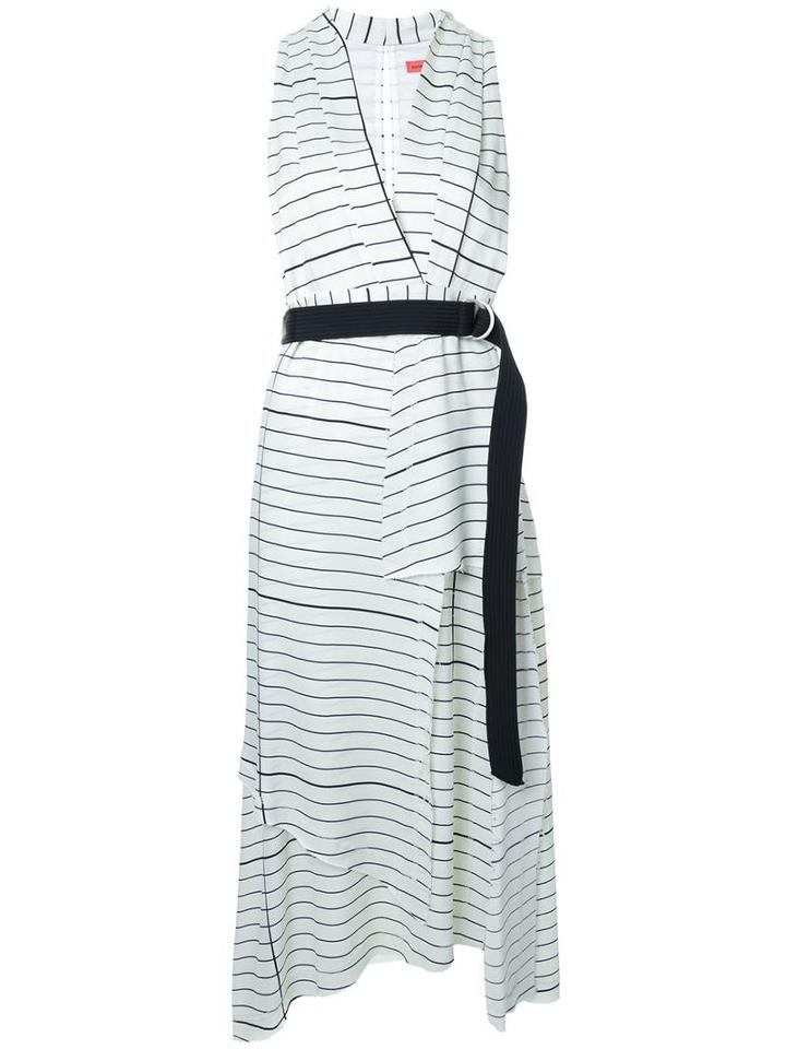 Manning Cartell Striped V-neck Dress, Women's, Size: 8, White, Viscose