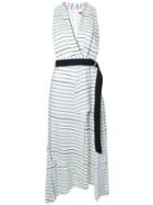 Manning Cartell Striped V-neck Dress, Women's, Size: 8, White, Viscose