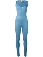Melampo - Lurex Jumpsuit - Women - Nylon/polyester - 40, Blue, Nylon/polyester