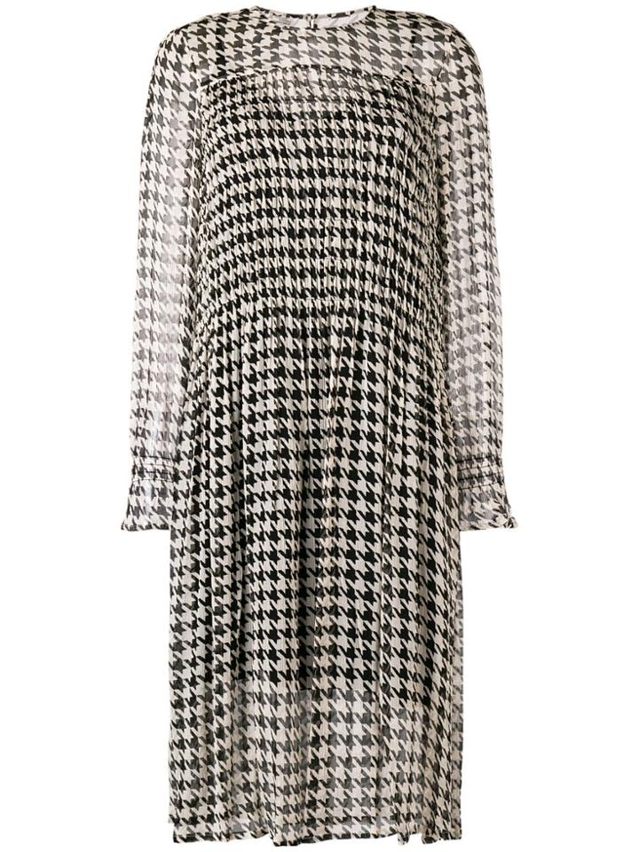 Baum Und Pferdgarten Houndstooth Printed Dress - Nude & Neutrals