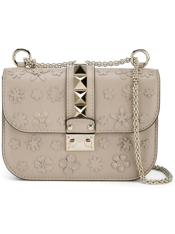 Valentino - Valentino Garavani Glam Lock Shoulder Bag - Women - Leather/metal - One Size, Women's, Nude/neutrals, Leather/metal