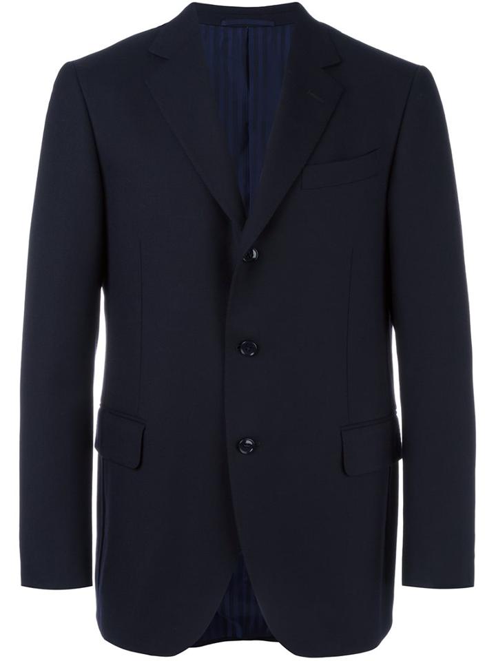 Mp Massimo Piombo Fleece Two Piece Suit, Men's, Size: 50, Blue, Wool/cupro