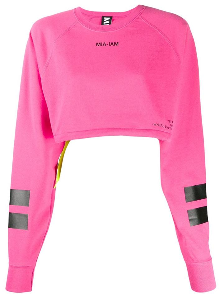 Mia-iam Puff11 Cropped Sweatshirt - Pink