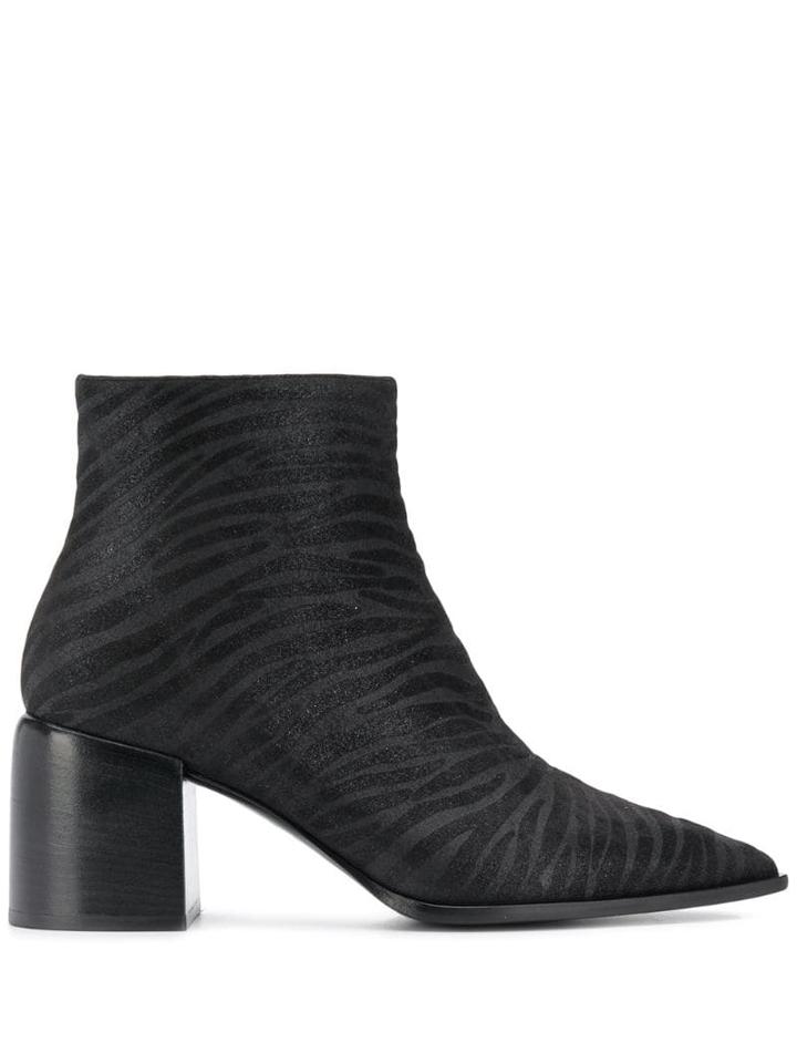 Casadei Animal Print Ankle Boots - Black