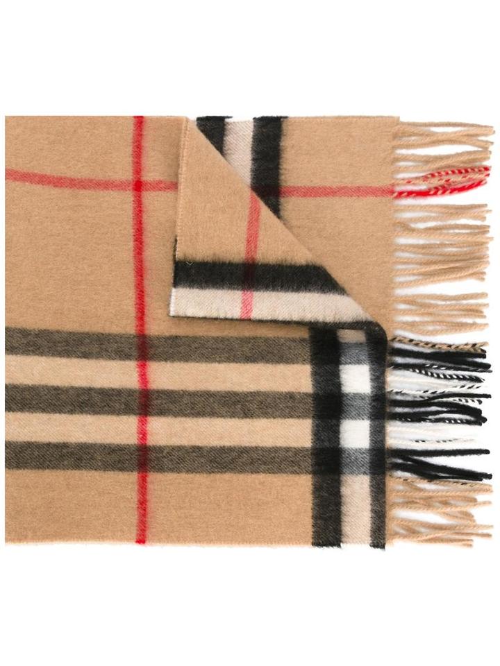 Burberry Checked Scarf, Women's, Nude/neutrals, Cashmere/polyamide