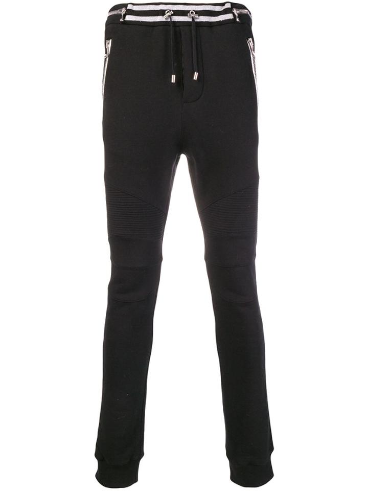 Balmain Zip-detail Biker Track Pants - Black