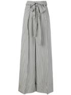 Petar Petrov Pinstripe Palazzo Trousers - Black