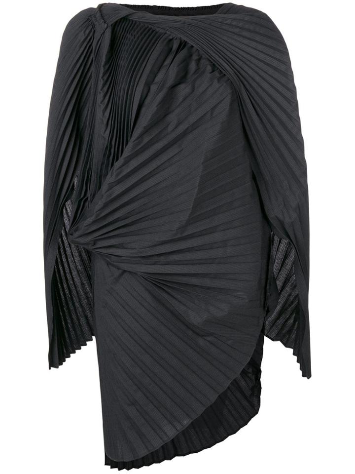 Junya Watanabe Asymmetric Pleated Blouse - Black