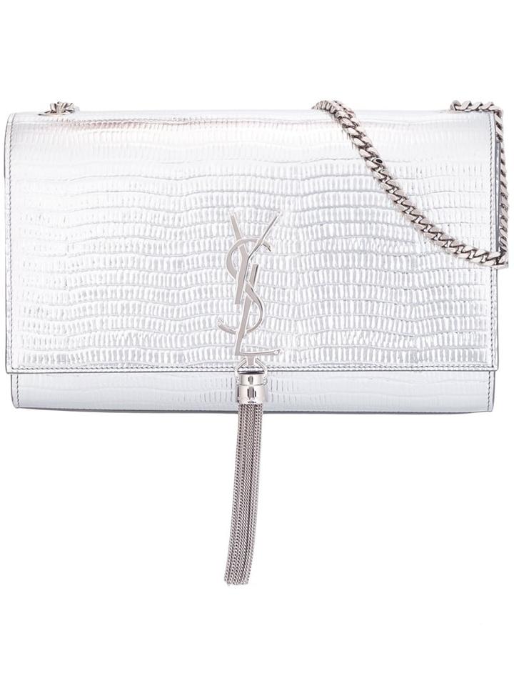 Saint Laurent Medium 'monogram Kate' Shoulder Bag, Women's, Pink/purple, Calf Leather