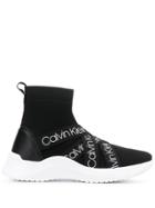 Calvin Klein Jeans Brand Strap Sock Trainers - Black