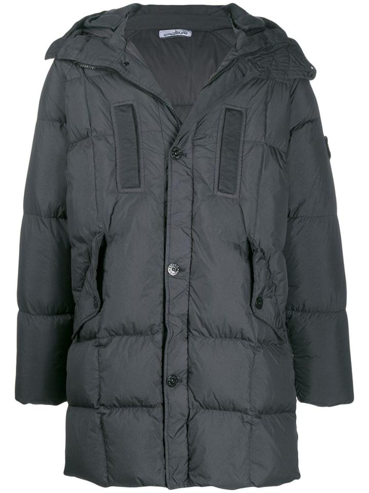 Stone Island Padded Hooded Coat - Grey