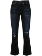 R13 Ripped Skinny Flared Jeans - Black