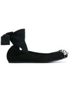 Lanvin Crystal-embellished Ballerina Shoes - Black