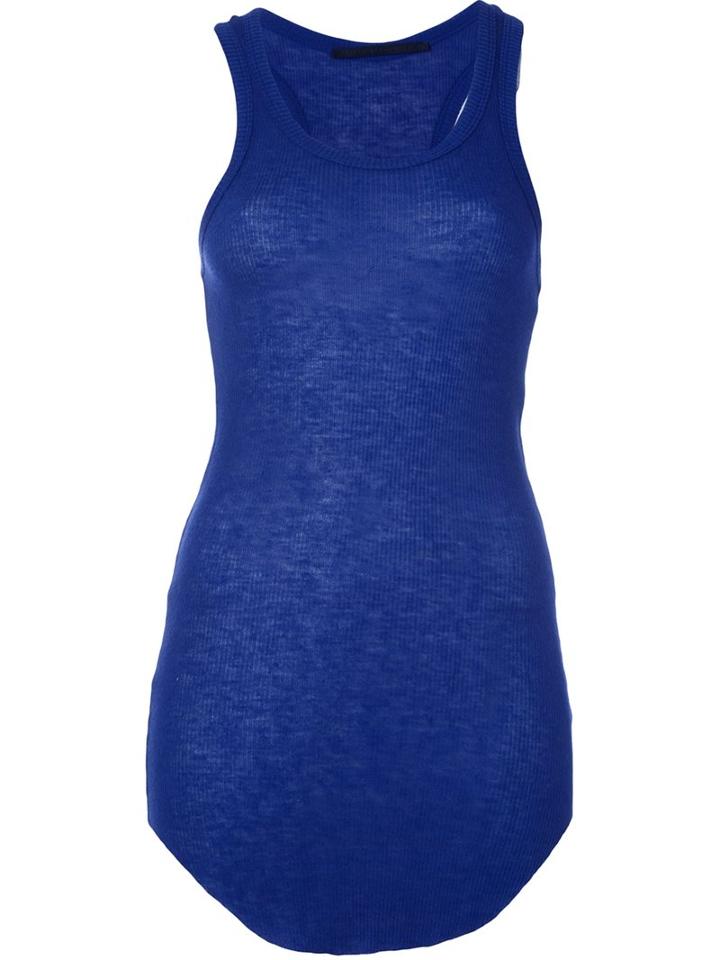 Haider Ackermann Classic Tank Top, Women's, Size: Large, Blue, Nylon/viscose/wool/virgin Wool