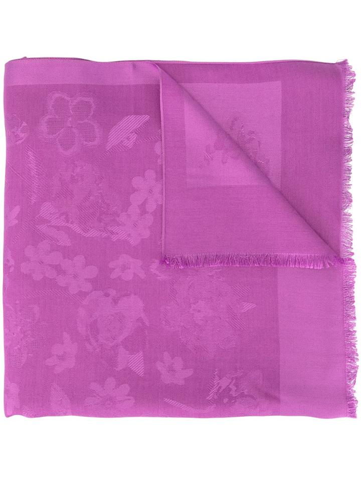 Shanghai Tang Flower Jacquard Scarf - Purple