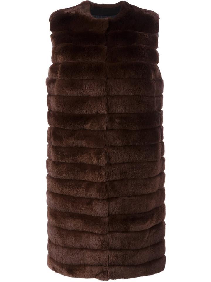 Meteo By Yves Salomon Long Padded Fur Gilet