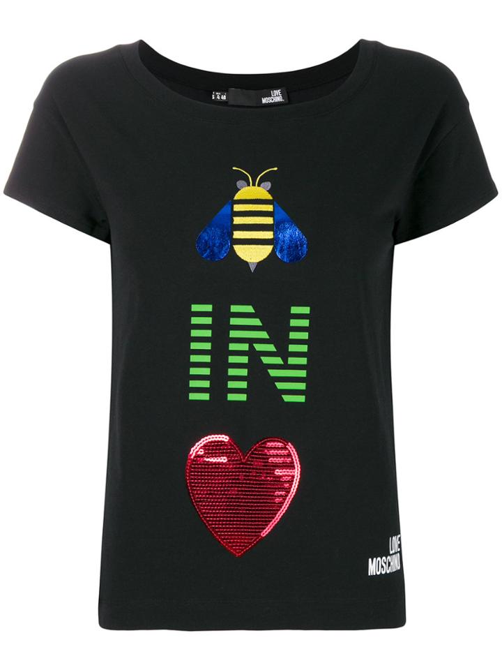Love Moschino Embellished T-shirt - Black