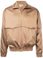 Cmmn Swdn - Silky Collared Bomber Jacket - Men - Cotton/triacetate - 44, Brown, Cotton/triacetate