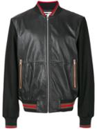 Mcq Alexander Mcqueen - Bomber Jacket - Men - Leather/acrylic/polyamide/wool - 50, Black, Leather/acrylic/polyamide/wool
