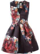 Philipp Plein Floral And Butterfly Print Dress, Women's, Size: Large, Black, Polyester/polyamide