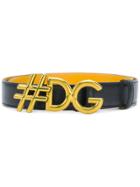 Dolce & Gabbana #dg Plaque Belt - Black
