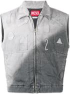 Diesel Red Tag Gradient Embroidered Patch Vest - Grey