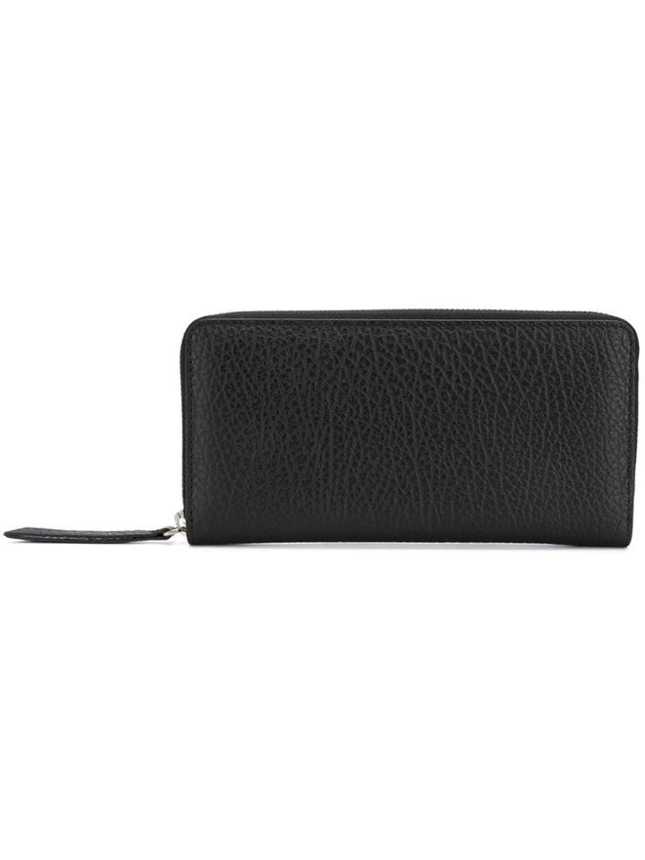 Maison Margiela Textured Zip Around Wallet - Black