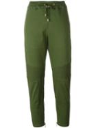 Balmain Biker Track Pants, Women's, Size: 40, Green, Cotton/spandex/elastane