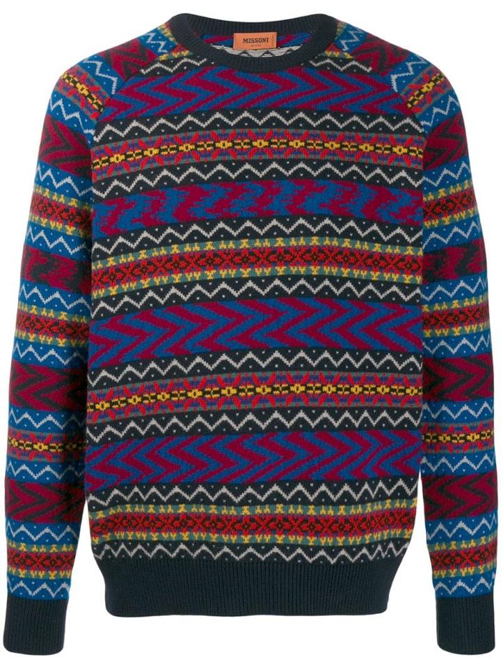 Missoni Tribal Pattern Jumper - Blue