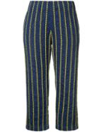Coohem - Striped Cropped Trousers - Women - Cotton/nylon/polyester - 38, Blue, Cotton/nylon/polyester