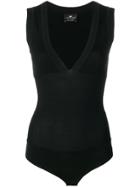 Elisabetta Franchi Ribbed Sleeveless Top - Black