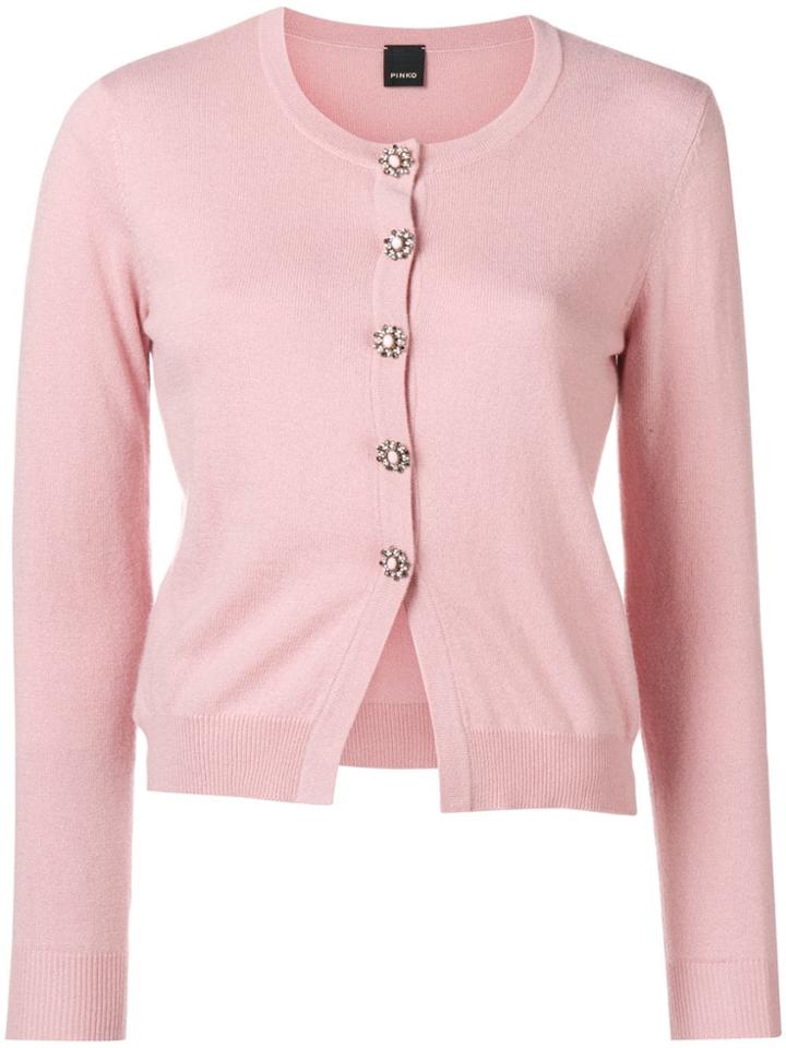 Pinko Embellished Button Cardigan - Pink & Purple