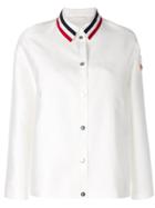Moncler Gamme Rouge Striped Collar Shirt Jacket - White