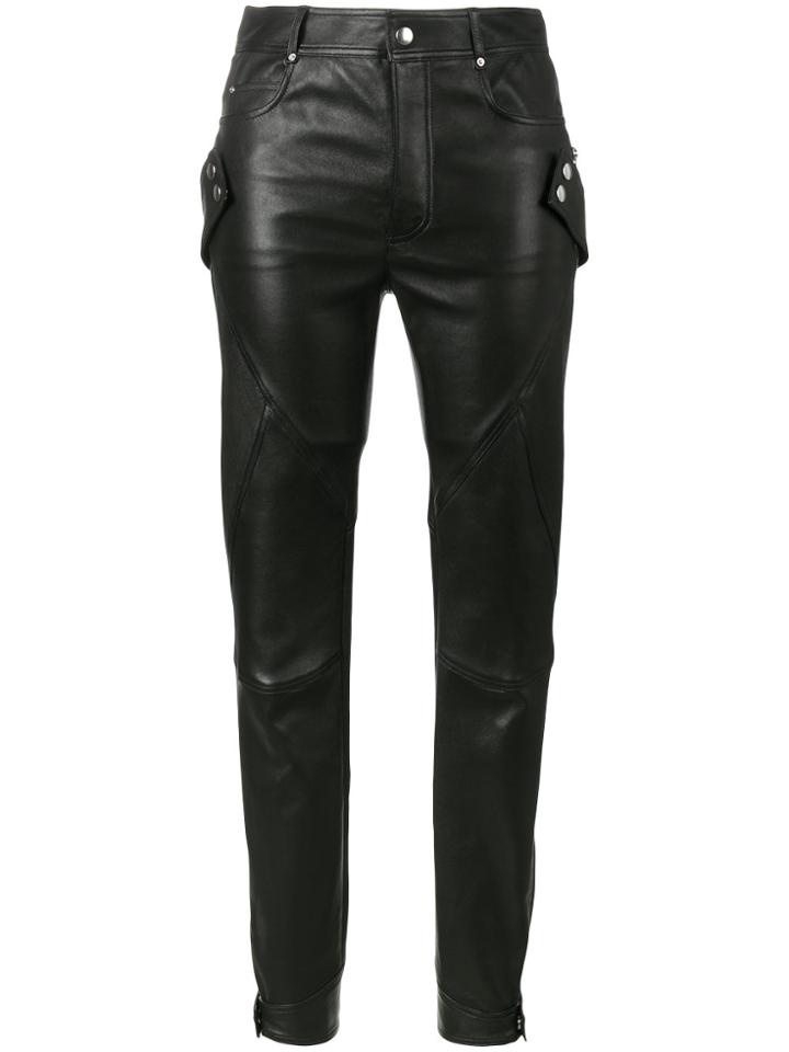 Alexander Mcqueen Stretch Biker Trousers - Black