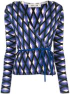 Diane Von Furstenberg Printed Tie Waist Top - Blue