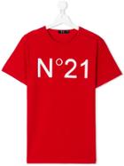 No21 Kids Teen Logo Print T-shirt - Red