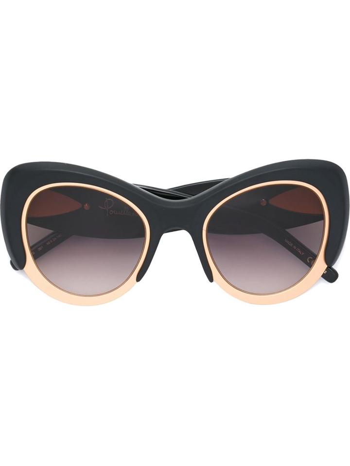 Pomellato Oversized Cat Eye Frame Sunglasses, Women's, Black, Acetate/metal (other)
