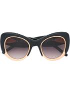 Pomellato Oversized Cat Eye Frame Sunglasses, Women's, Black, Acetate/metal (other)