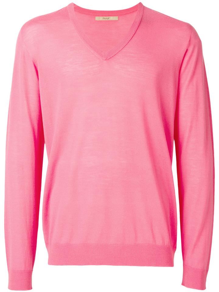 Nuur V-neck Jumper - Pink & Purple