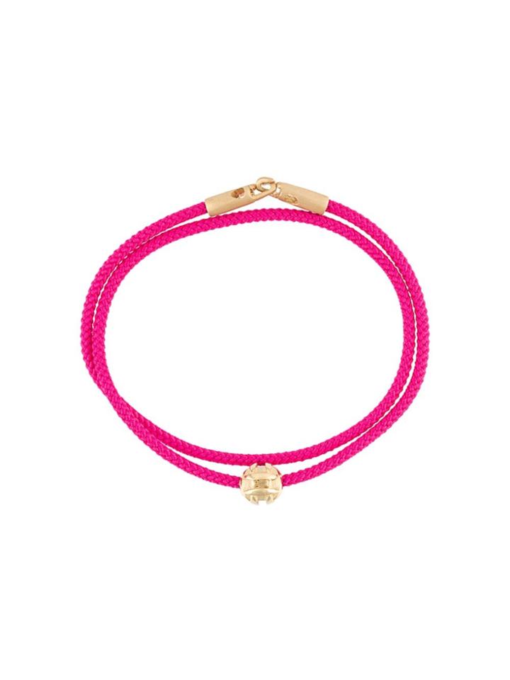 Luis Morais 14kt Gold Round Hashtag Charm Bracelet - Pink & Purple