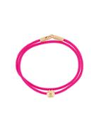 Luis Morais 14kt Gold Round Hashtag Charm Bracelet - Pink & Purple