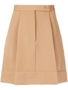 Sara Battaglia Pleated Mini Skirt - Nude & Neutrals