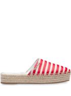 Miu Miu Craclè Leather Mules - Red