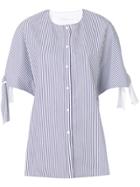 Victoria Victoria Beckham Striped Tie-sleeve Blouse - Blue