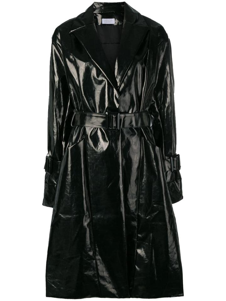 John Elliott Latex-styled Trenchcoat - Black